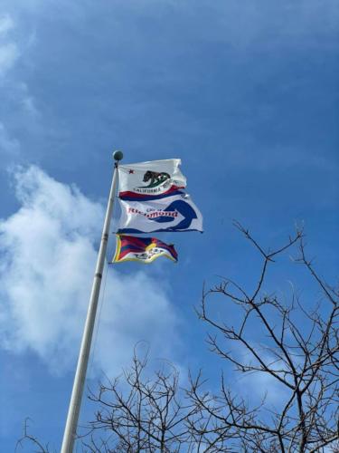 Tibetan Flag flies high at the Richmond City Hall. 